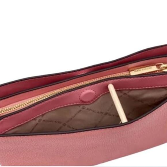 NWT Michael Kors Women Trisha Medium Pebbled Leather Crossbody Bag ,Pink -OS - Picture 4 of 5